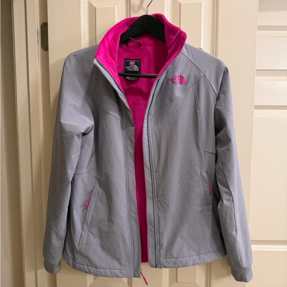 FINAL SALE-THE NORTH FACE Ruby Raschel Jacket Coat Gray Windfall,Fleece Lined - Picture 2 of 3